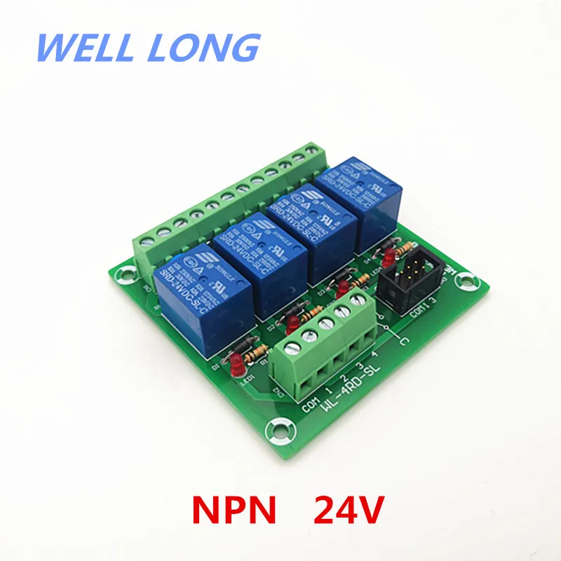 DIN Rail Mount 4 Channel NPN Type 24V 15A Power Relay Interface Module,HF JQC-3FF-24V-1ZS Relay.
DIN Rail Mount 4 Channel NPN Type 24V 15A Power Relay Interface Module,HF JQC-3FF-24V-1ZS Relay.