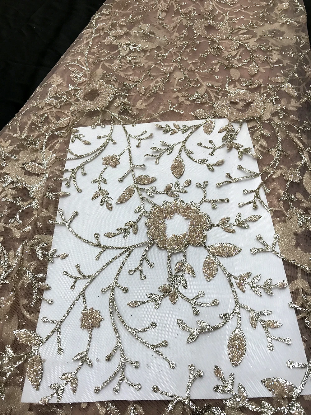 Rose Gold African Nigerian Glitter Tulle Floral Mesh Beaded Lace Fabric Wedding Evening Dresses Sewing Material for Women Gowns
Rose Gold African Nigerian Glitter Tulle Floral Mesh Beaded Lace Fabric Wedding Evening Dresses Sewing Material for Women Gowns