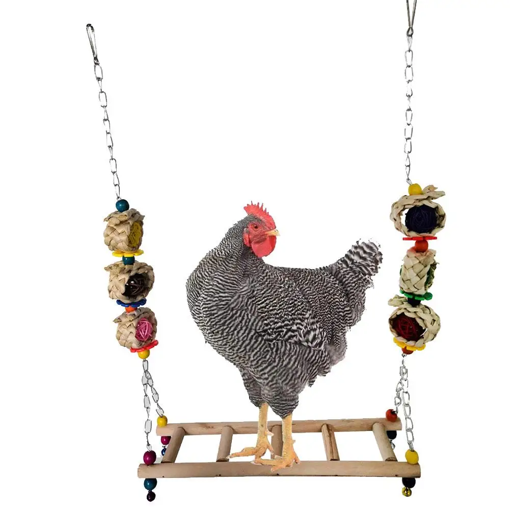Chicken Swing Toy Wooden Colorful Chicken Perch Chewing Toy With Bells For Bird Parrot Pet Trainning 30x9x50cm
Chicken Swing Toy Wooden Colorful Chicken Perch Chewing Toy With Bells For Bird Parrot Pet Trainning 30x9x50cm