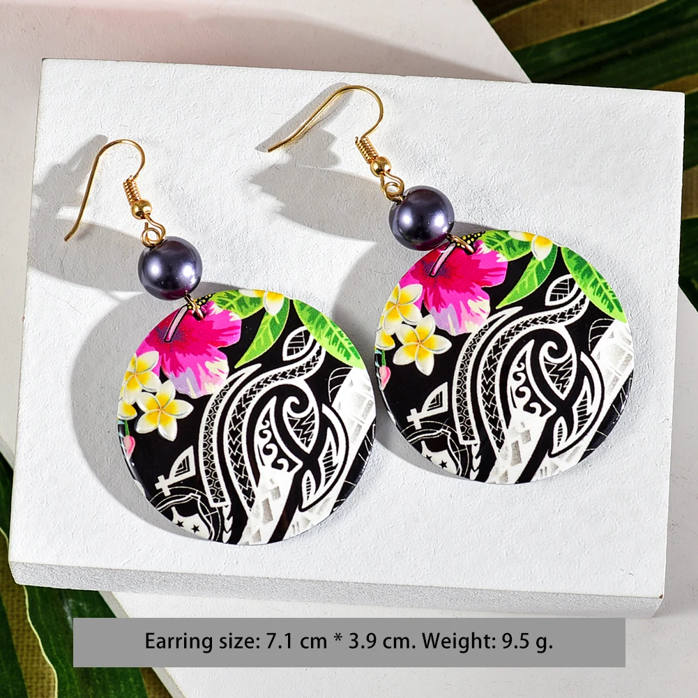 Hawaiian Fashion Polynesian Earrings Trendy Plumeria Jewelry Earings Round Acrylic Dangle Drop Wholesale Jewelry for Women Party
Hawaiian Fashion Polynesian Earrings Trendy Plumeria Jewelry Earings Round Acrylic Dangle Drop Wholesale Jewelry for Women Party
