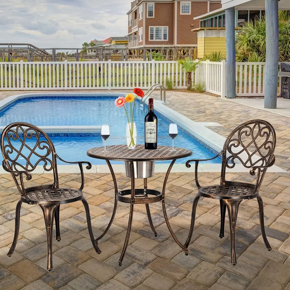 3pcs Cast Aluminum Garden Furniture Dining Set 2 Chairs With Table With Butterfly Design Bronze Set Of
3pcs Cast Aluminum Garden Furniture Dining Set 2 Chairs With Table With Butterfly Design Bronze Set Of