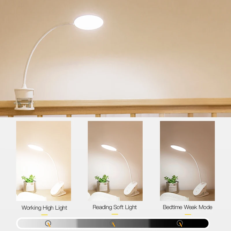 Portable LED Desk Lamp Touch On/Off Switch Eye Protection Clip Table Light 3 Modes Dimmable USB Rechargeable Desk Lights
Portable LED Desk Lamp Touch On/Off Switch Eye Protection Clip Table Light 3 Modes Dimmable USB Rechargeable Desk Lights