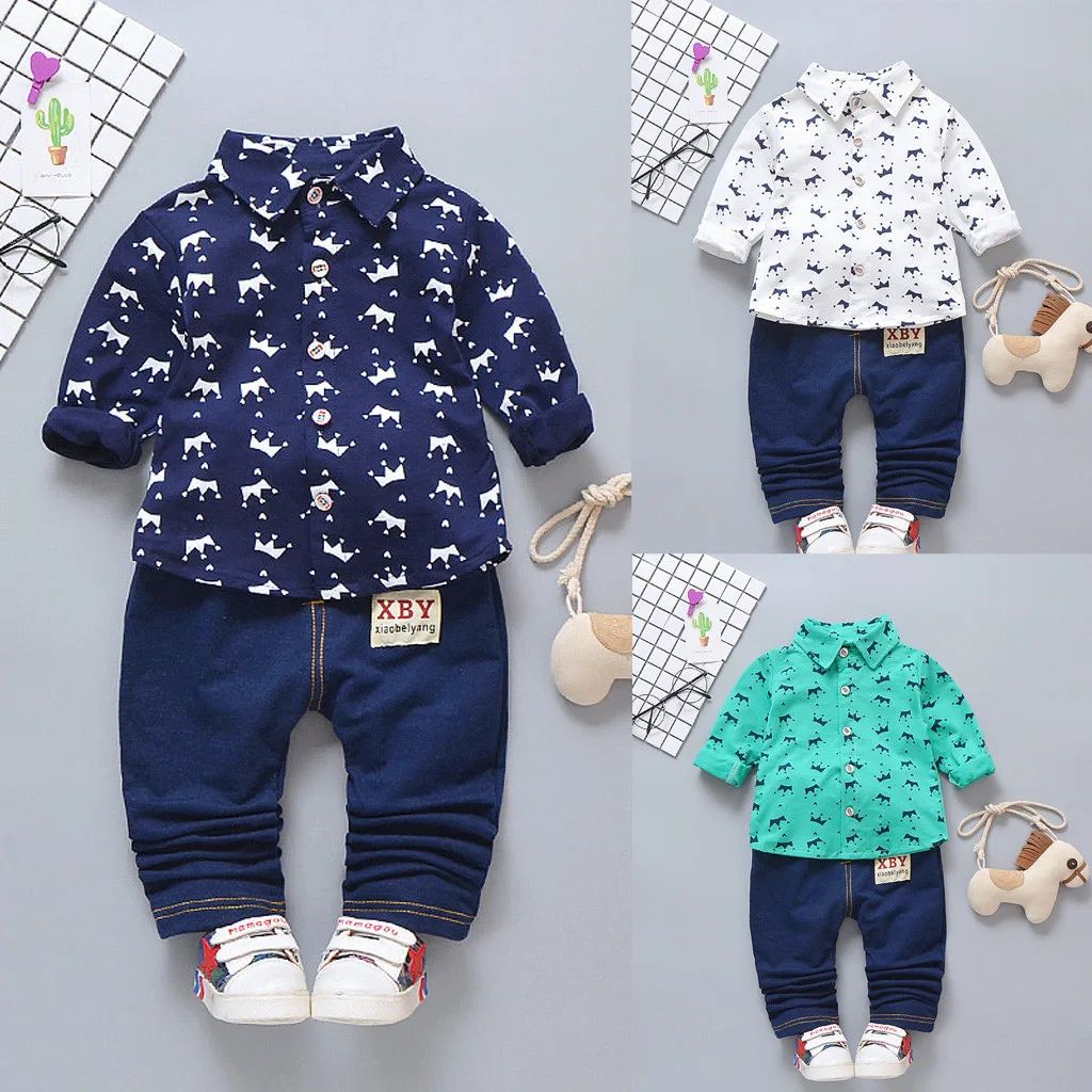 Autumn Crown Shirt Set (1Y-5Y) Toddler Kids Baby Boy Long Sleeve Crown Pattern Shirt Tops+ Denim Pants Set L1129
Autumn Crown Shirt Set (1Y-5Y) Toddler Kids Baby Boy Long Sleeve Crown Pattern Shirt Tops+ Denim Pants Set L1129