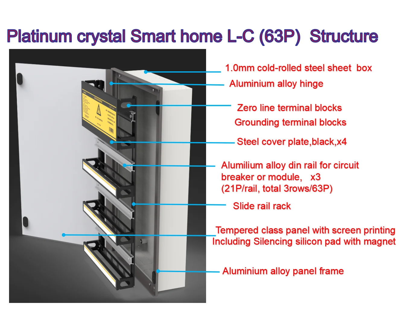 L-C 63p 3-4row Matech electrical control panel smart consumer unit for loading circuit breaker and intelligent control modules
L-C 63p 3-4row Matech electrical control panel smart consumer unit for loading circuit breaker and intelligent control modules