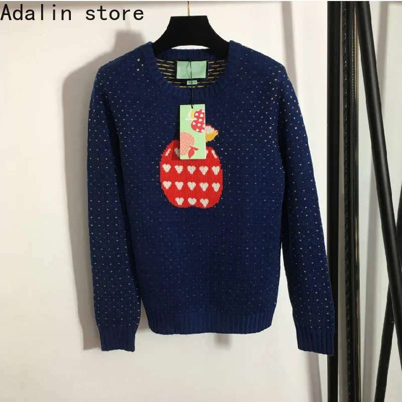 2021 high quality autumn and winter new fashion women's love apple embroidered wool Pullover wave dot round neck knitted sweater
2021 high quality autumn and winter new fashion women's love apple embroidered wool Pullover wave dot round neck knitted sweater