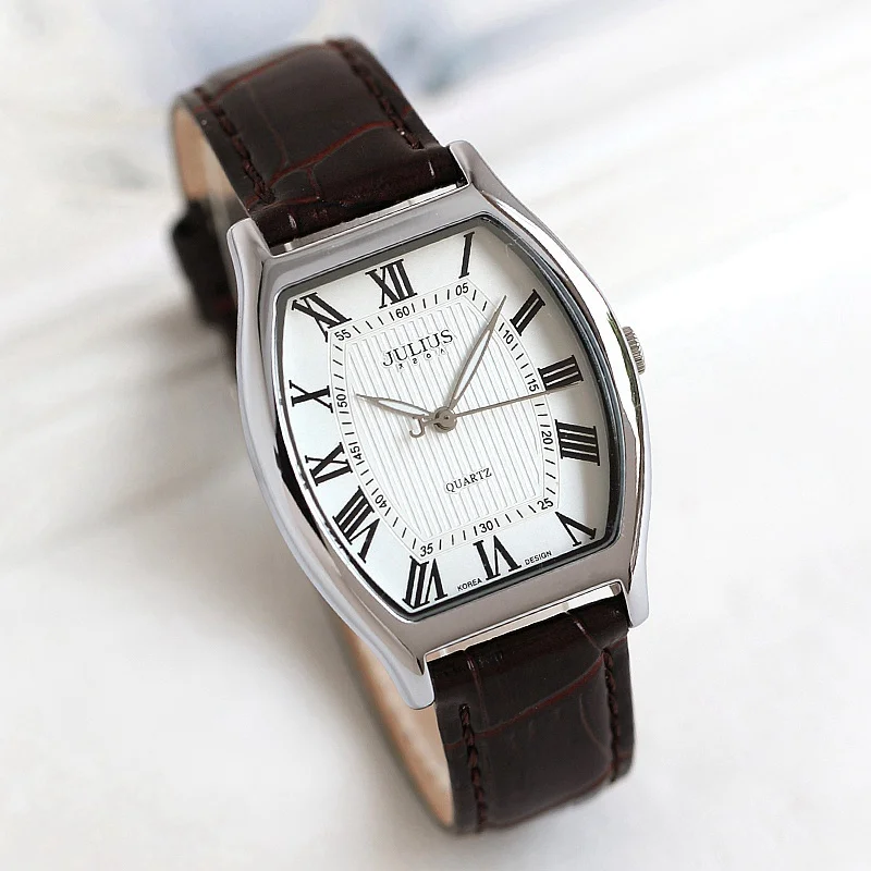 Mens Fashion Casual Business Sports Wristwatch Leather Watch Male Retro Analog Tonneau Watches Luxury Brand Teen Clock Men Hour