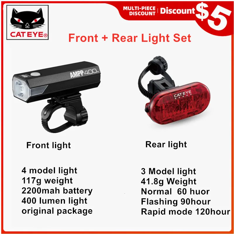 CATEYE Bicycle Light Set Cycling Rear Light Headlight USB Rechargebale Night Rainproof Front Bike Flashlight Bike Accessories
CATEYE Bicycle Light Set Cycling Rear Light Headlight USB Rechargebale Night Rainproof Front Bike Flashlight Bike Accessories