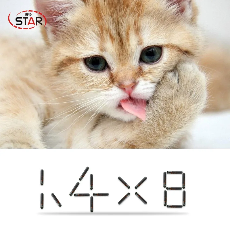 Чипы для животных 80 шт. 1 4*8 мм ISO11784/785 FDX-B микрочипы домашних кошек собак змей