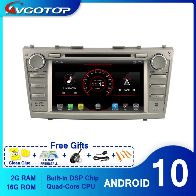 AVGOTOP Android 10 WINCE Bluetooth GPS автомобильный радиоприемник DVD плеер для TOYOTA CAMRY 2G 16G