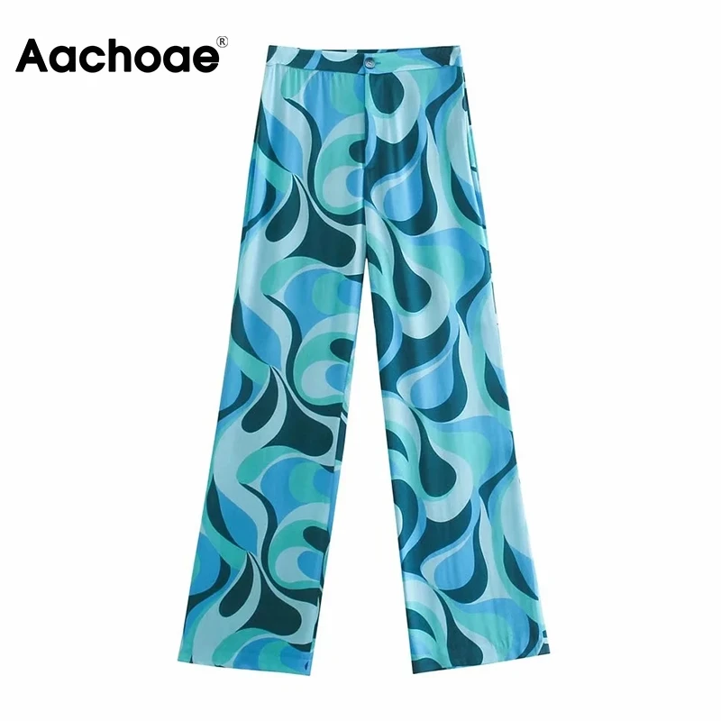 Aachoae Women Chic Printed Wide Leg Pants High Waist Zipper Fly Long Pants Female Vintage Casual Full Length Pants Mujer
Aachoae Women Chic Printed Wide Leg Pants High Waist Zipper Fly Long Pants Female Vintage Casual Full Length Pants Mujer