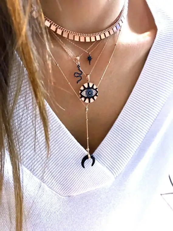 Fashion round coin engraved evil eye bohemia Gold Rose gold color geometric trendy necklace For Women Lady wholesale jewelry
Fashion round coin engraved evil eye bohemia Gold Rose gold color geometric trendy necklace For Women Lady wholesale jewelry