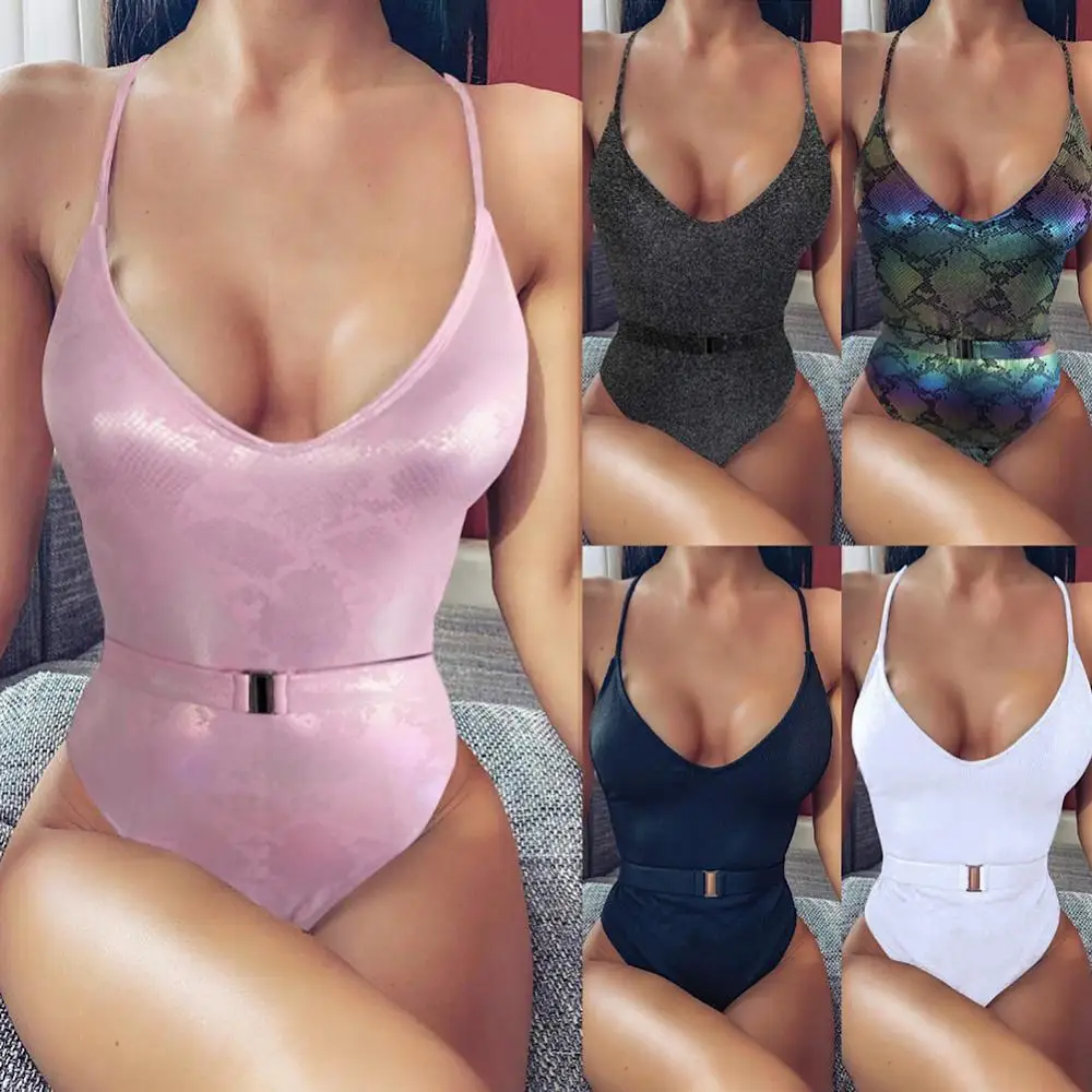 70% Hot Sell Women Sexy Summer Solid Color Padded Belt V Neck Back Bandage Monokini Swimsuit
70% Hot Sell Women Sexy Summer Solid Color Padded Belt V Neck Back Bandage Monokini Swimsuit