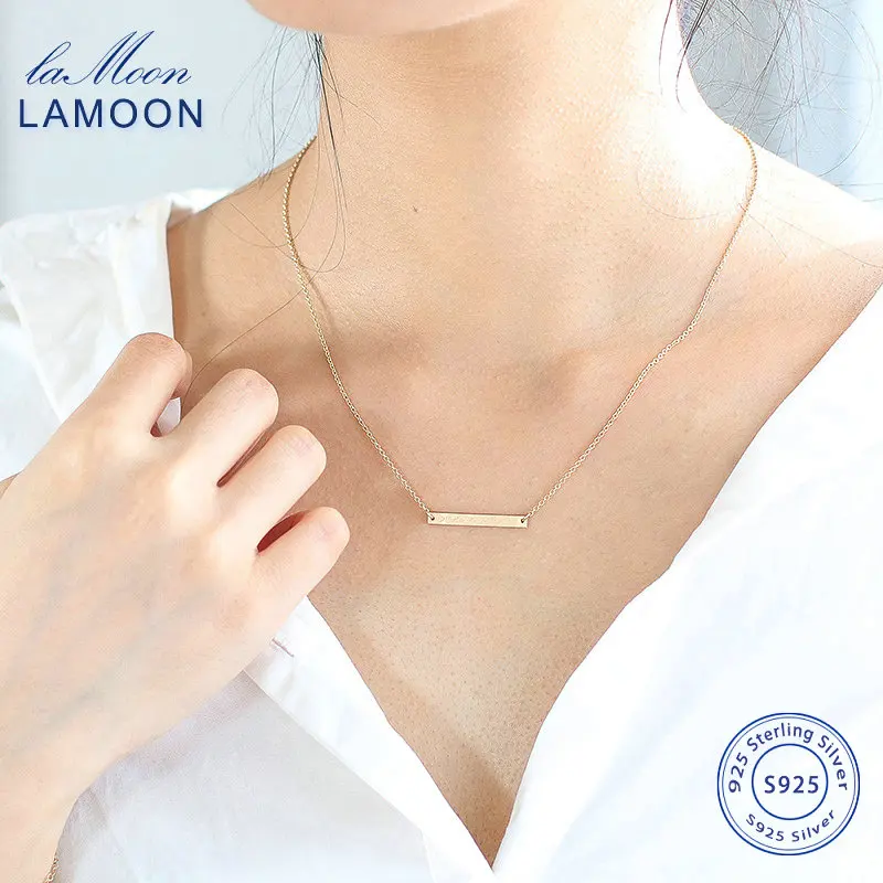 LAMOON 925 Sterling Silver Necklace For Women Stick Pendant Choker Necklace Gold Color Simple Style Fine Jewelry LMNL007
LAMOON 925 Sterling Silver Necklace For Women Stick Pendant Choker Necklace Gold Color Simple Style Fine Jewelry LMNL007