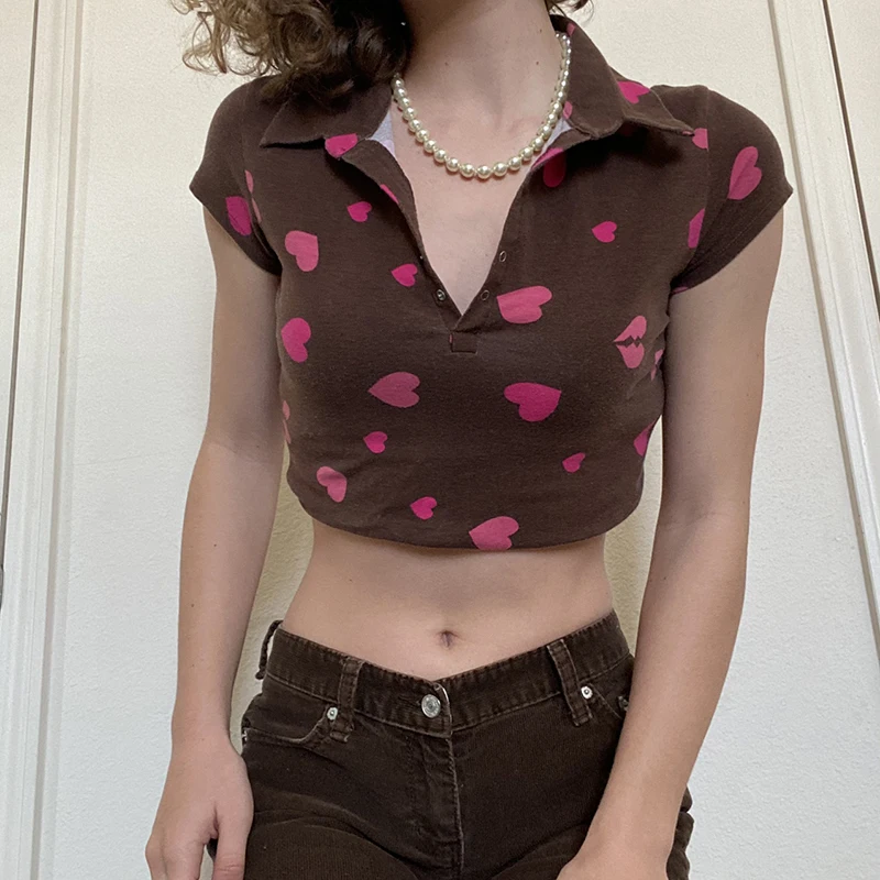 Rockmore Vintage Heart Printed Crop Top Tee Women's T-Shirt y2k Aesthetic Tshirts Women Short Sleeve Cropped T Shirt Harajuku
Rockmore Vintage Heart Printed Crop Top Tee Women's T-Shirt y2k Aesthetic Tshirts Women Short Sleeve Cropped T Shirt Harajuku