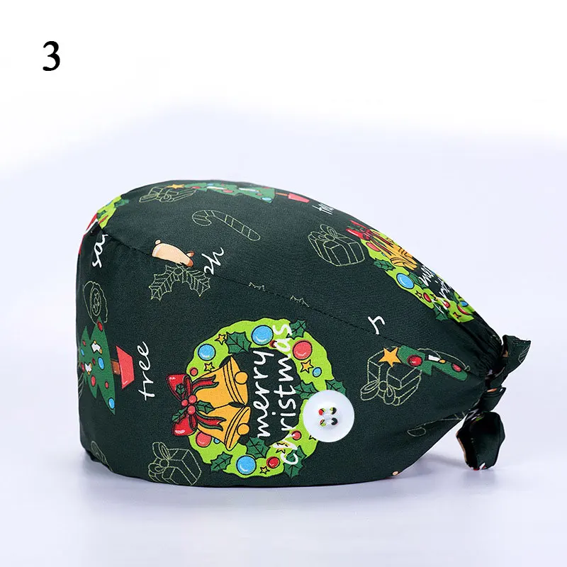 Christmas Printing Cotton Surgicals Cap Surgical Cap Women Men Doctor Hat Buckle Nurse Pure For Women Baotou Cap With Buttons
Christmas Printing Cotton Surgicals Cap Surgical Cap Women Men Doctor Hat Buckle Nurse Pure For Women Baotou Cap With Buttons