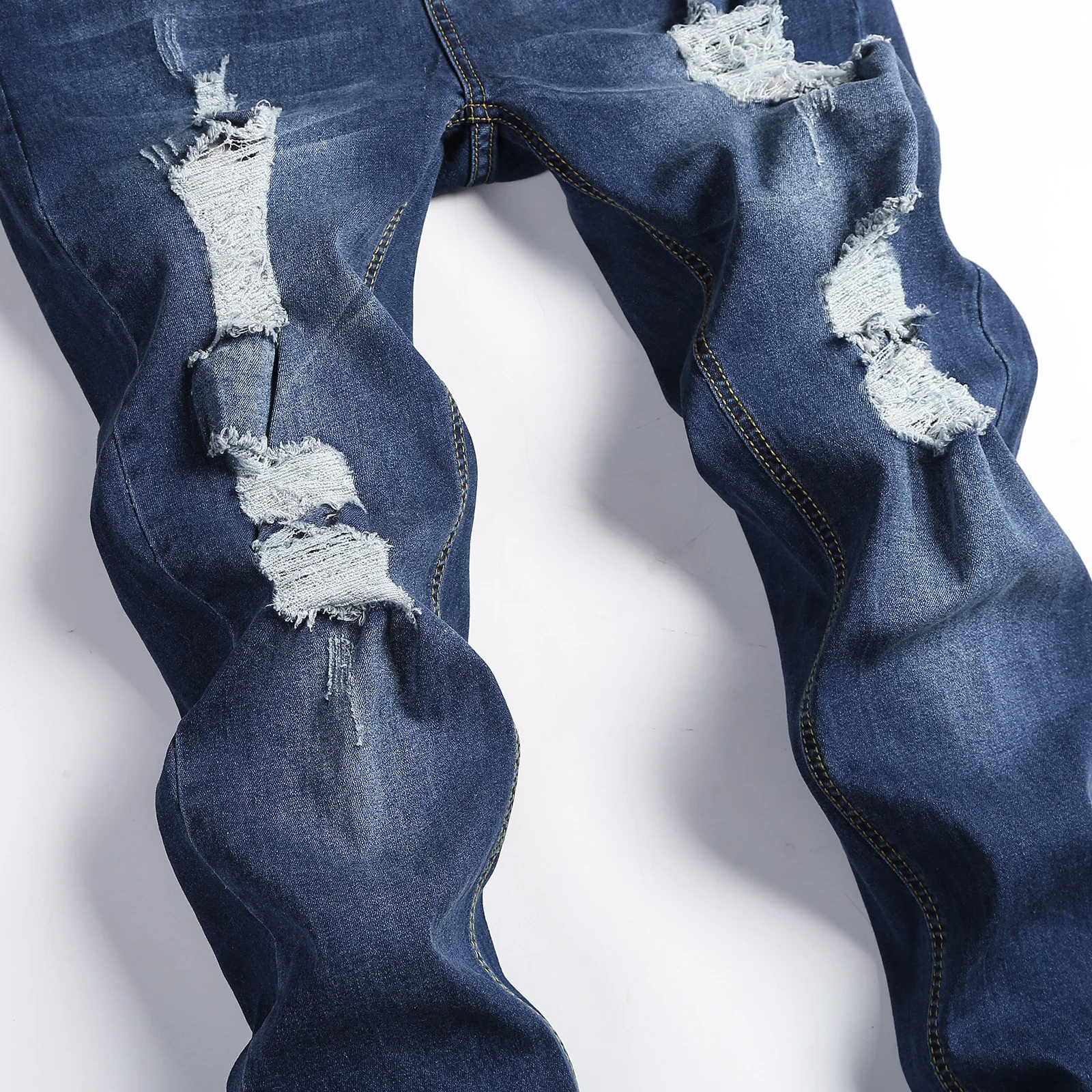 New Men Ripped Jeans Hole Skinny Jeans Dark Blue Pencil Pants Moto Biker Party Casual Denim Trousers 2021 Mens Cowboy Clothing
New Men Ripped Jeans Hole Skinny Jeans Dark Blue Pencil Pants Moto Biker Party Casual Denim Trousers 2021 Mens Cowboy Clothing