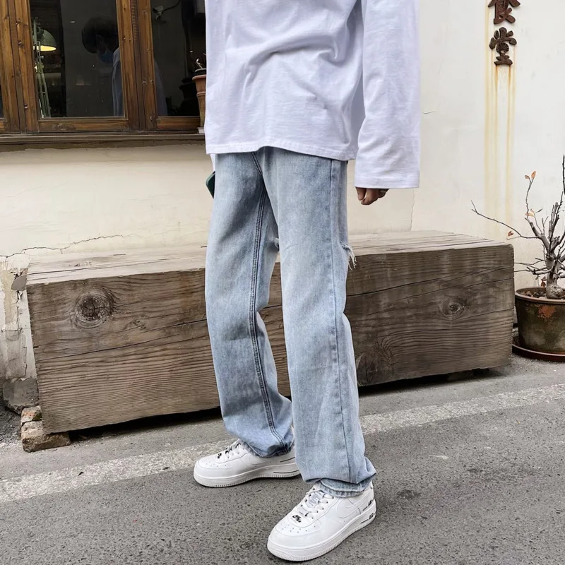 Korean Wide-leg Jeans Men's Slim Fashion Casual Ripped Jeans Men Streetwear Loose Hip-hop Hole Straight Denim Trousers Mens
Korean Wide-leg Jeans Men's Slim Fashion Casual Ripped Jeans Men Streetwear Loose Hip-hop Hole Straight Denim Trousers Mens