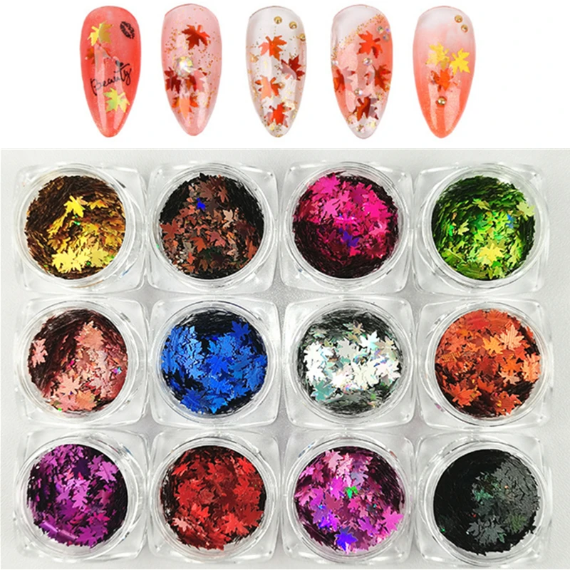 Holographic Multicolor Sequins Chameleon Nail Art Glitter Flakes Shape Design Laser Maple Leaf Decorations Manicure Nail Sticke 
Holographic Multicolor Sequins Chameleon Nail Art Glitter Flakes Shape Design Laser Maple Leaf Decorations Manicure Nail Sticke