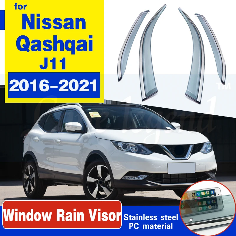 Фото Дефлектор боковых окон для Nissan Qashqai J11 2016 2017 2018 2019 2020 2021 козырек от - купить