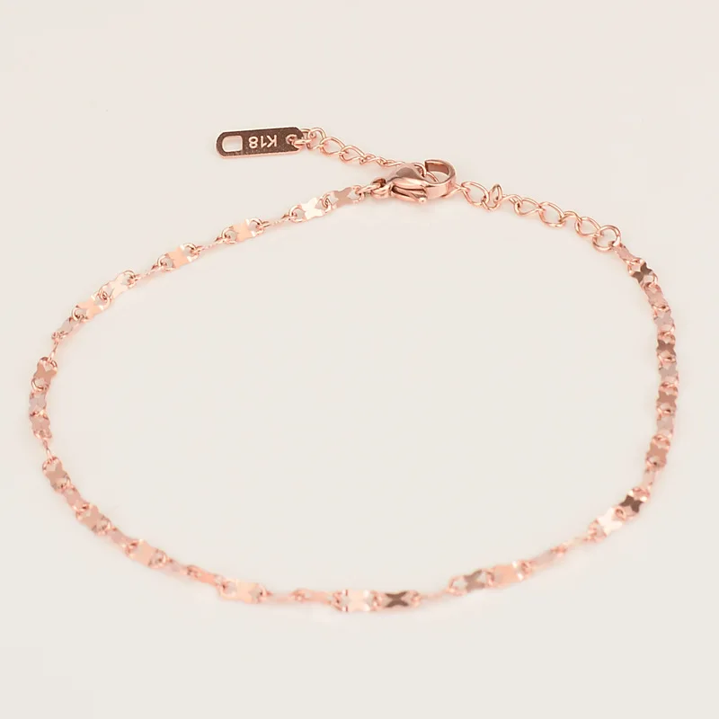 Korean Rose Gold Plated 18K Flattened Figure 8 Anklet Titanium Steel Fashion Jewelry Anklet For Women Stainless Steel Jewelry
Korean Rose Gold Plated 18K Flattened Figure 8 Anklet Titanium Steel Fashion Jewelry Anklet For Women Stainless Steel Jewelry