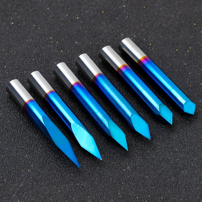 XCAN 3 Edge Pyramid Engraving Bit Nano Blue Coated CNC Router Bit 20-90 Degrees Engraving Machine Tool 4mm Shank Milling Cutter
XCAN 3 Edge Pyramid Engraving Bit Nano Blue Coated CNC Router Bit 20-90 Degrees Engraving Machine Tool 4mm Shank Milling Cutter