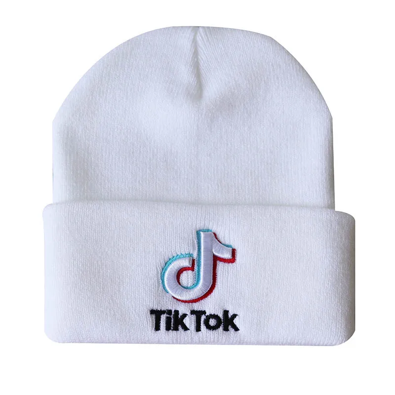 Женская осенне-зимняя однотонная теплая шапка TikTok для взрослых и детей вязаная