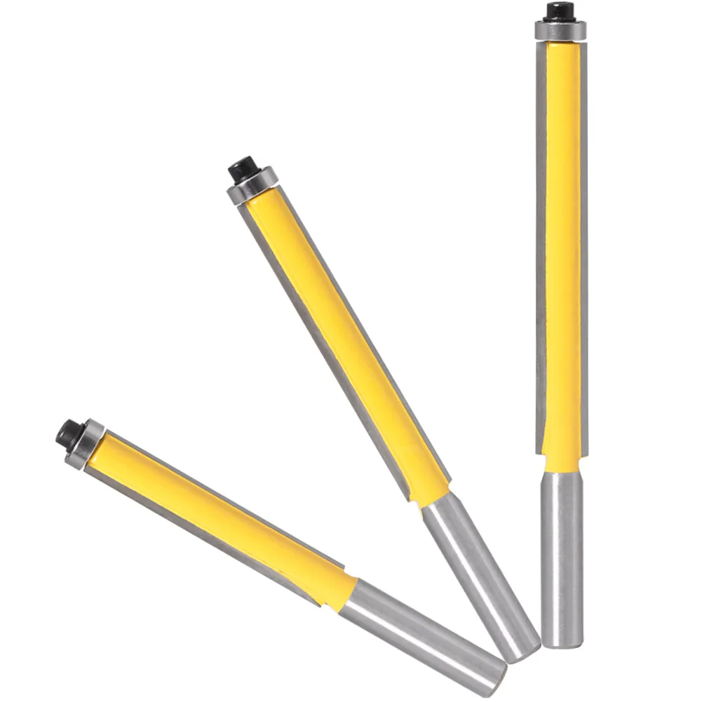 3 Pieces 8mm Shank Lengthen Flush Trim Router Bits Set with Bearing Wood Face Milling Cutters Kit 8x9.52mm
3 Pieces 8mm Shank Lengthen Flush Trim Router Bits Set with Bearing Wood Face Milling Cutters Kit 8x9.52mm