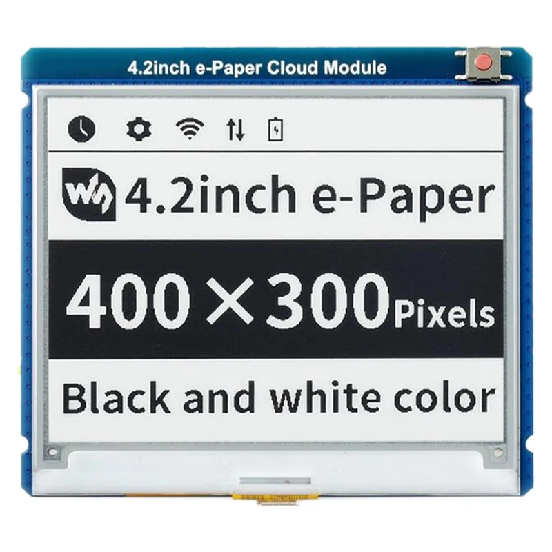 Waveshare 4.2Inch E-Paper Cloud Module 400X300Pixel WiFi Connectivity, Low Power Consumption 
Waveshare 4.2Inch E-Paper Cloud Module 400X300Pixel WiFi Connectivity, Low Power Consumption
