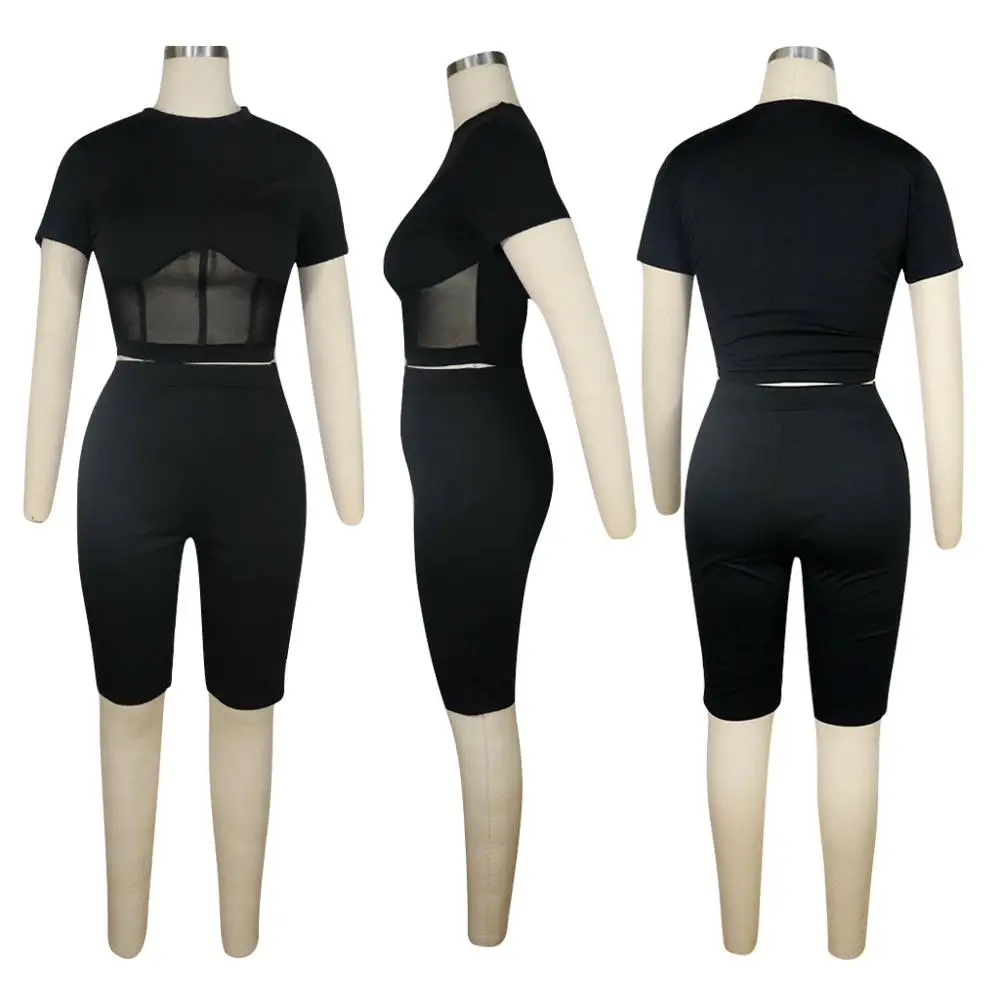 Summer casual solid skinny two piece fashion o-neck short sleeve T-shirt and shorts women's suit
Summer casual solid skinny two piece fashion o-neck short sleeve T-shirt and shorts women's suit