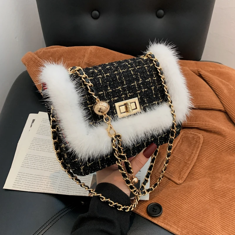 Woolen Cloth Shoulder Crossbody Bags for Women 2021 Winter Brand Designer Lady Luxury Handbags and Purses Travel Totes
Woolen Cloth Shoulder Crossbody Bags for Women 2021 Winter Brand Designer Lady Luxury Handbags and Purses Travel Totes