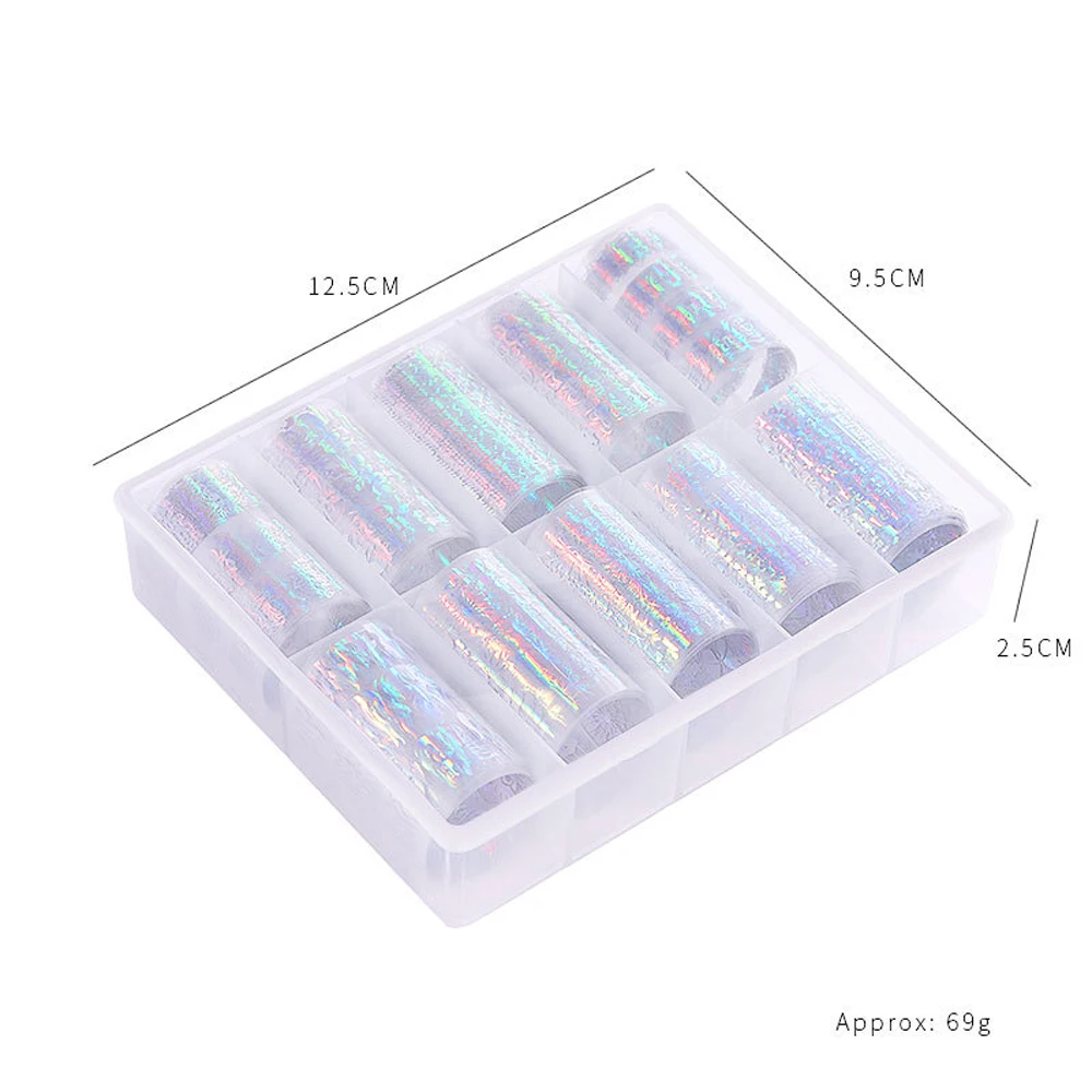 10 Roll/Box Holographic Nail Foil Flame Star Fireworks Nail Art Transfer Sticker Water Slide Nail Art Decals Supplies
10 Roll/Box Holographic Nail Foil Flame Star Fireworks Nail Art Transfer Sticker Water Slide Nail Art Decals Supplies