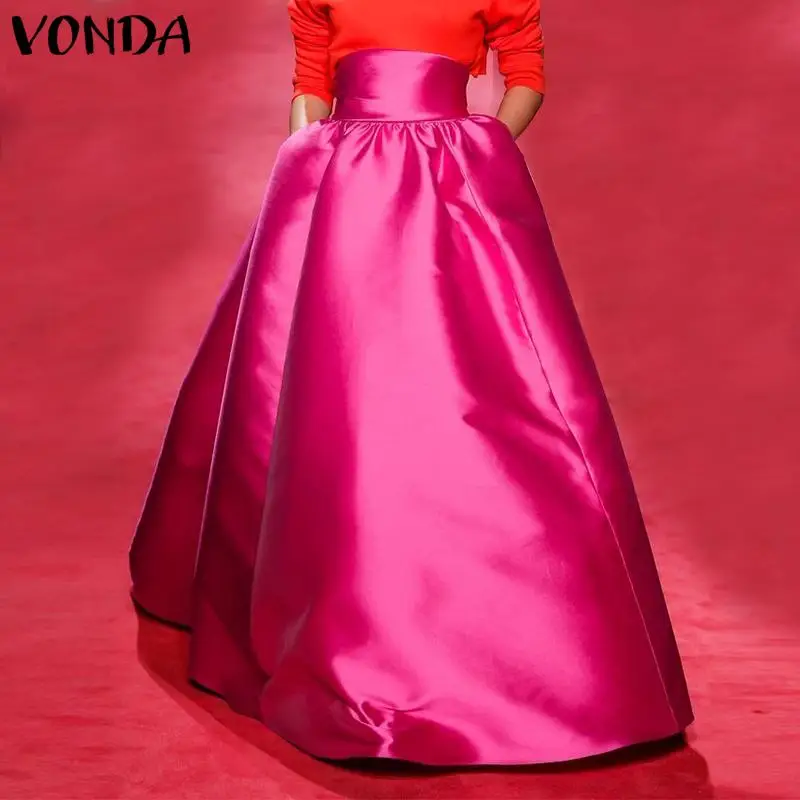 VONDA Maxi Skirts 2021 Women High Waist Elegant A-line Long Skirt With Pockets Solid Color Skirts Loose Beach Streetwears
VONDA Maxi Skirts 2021 Women High Waist Elegant A-line Long Skirt With Pockets Solid Color Skirts Loose Beach Streetwears