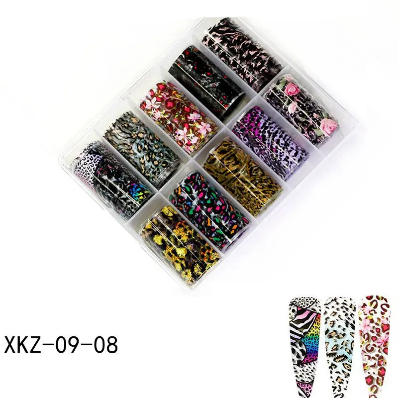 10 Rolls Nail Art Foil Transfer Stickers Laser Flower Leopard Print Adhesive Decals Starry Sky Manicure Transfer Tips Nail DIY 
10 Rolls Nail Art Foil Transfer Stickers Laser Flower Leopard Print Adhesive Decals Starry Sky Manicure Transfer Tips Nail DIY