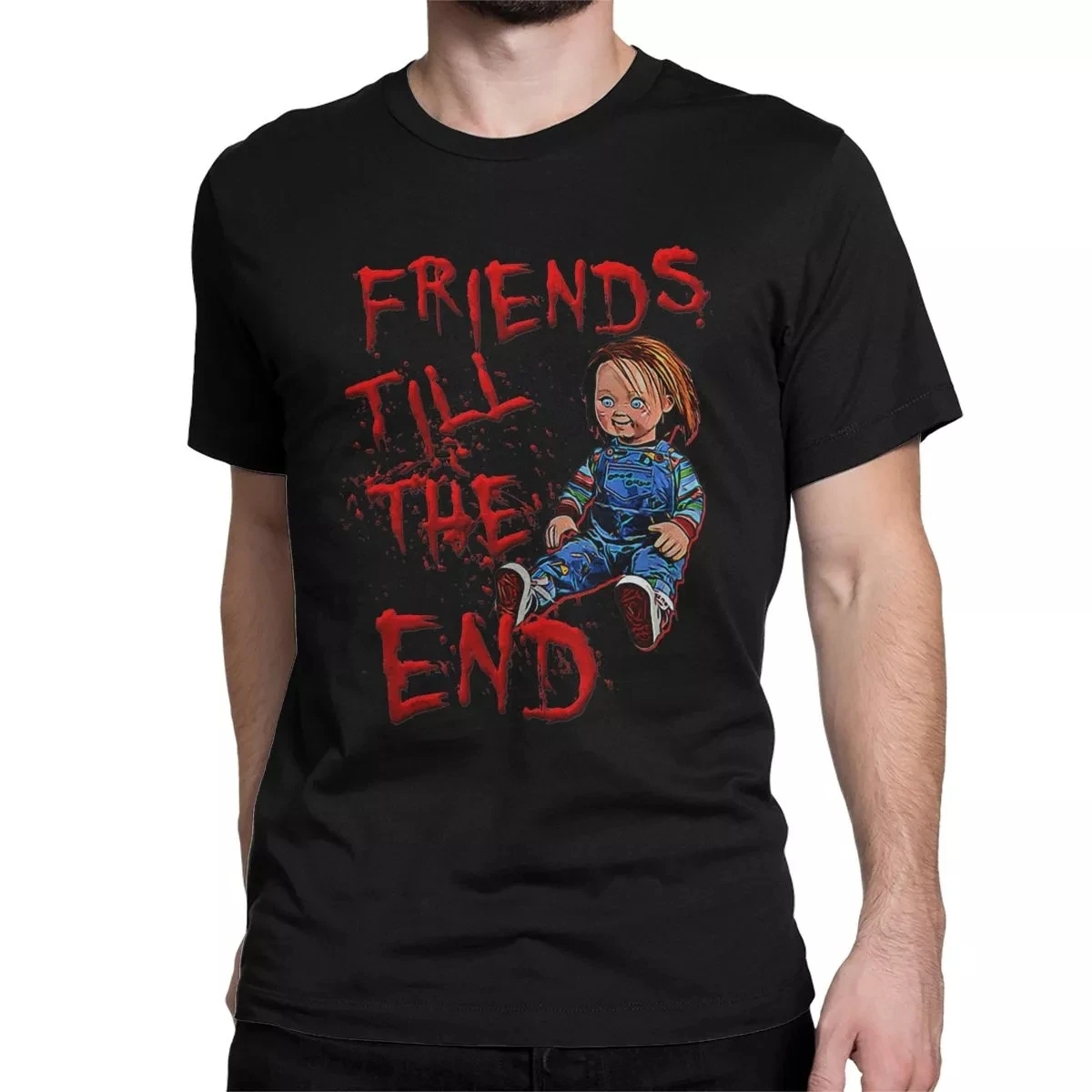 Friends Till The End T-Shirts Men Women 80s Scary Horror Good Guy Chucky Tees Round Neck Short Sleeve T Shirt Birthday Gift Tops
Friends Till The End T-Shirts Men Women 80s Scary Horror Good Guy Chucky Tees Round Neck Short Sleeve T Shirt Birthday Gift Tops