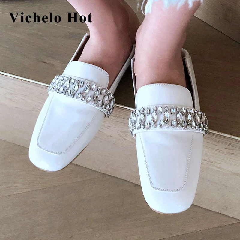 Vichelo Hot patent leather square toe low heel bright rhinestone decoration England style pretty girls dating women pumps L90
Vichelo Hot patent leather square toe low heel bright rhinestone decoration England style pretty girls dating women pumps L90