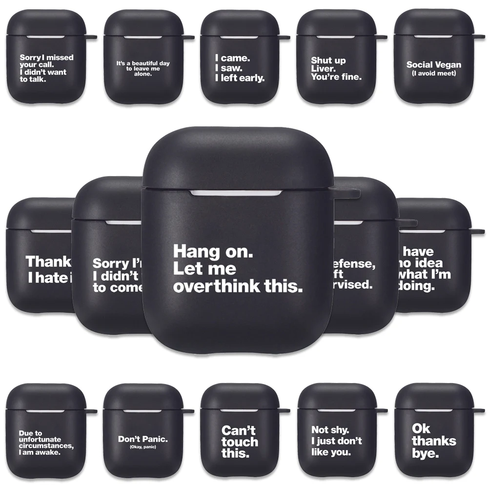 Забавные цитаты Черный силиконовый чехол для Apple Airpods 1 2 чехол s простой в виде букв с мягкая гарнитура для Airpods крышка Защитный чехол Чехол
Забавные цитаты Черный силиконовый чехол для Apple Airpods 1 2 чехол s простой в виде букв с мягкая гарнитура для Airpods крышка Защитный чехол Чехол