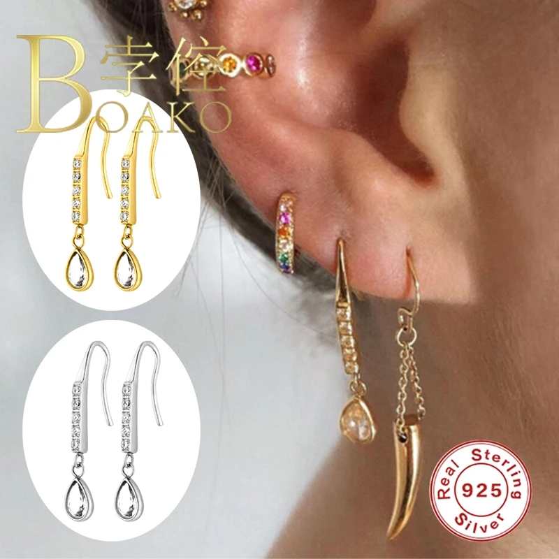 BOAKO Teardrop Earrings For Women 925 Sterling Silver Earrings Dangle Jewellery Piercing Oreille Ear Cuff Plata De Ley #9.8
BOAKO Teardrop Earrings For Women 925 Sterling Silver Earrings Dangle Jewellery Piercing Oreille Ear Cuff Plata De Ley #9.8