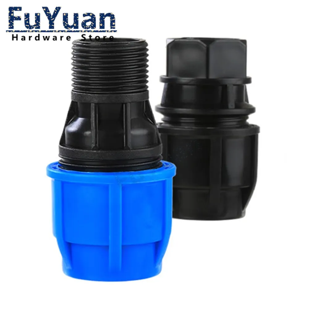 

1pcs Water-saving Irrigation PE Tap Pipe 20/25/32/40/50mm to Male Female Thread 1/8" 1/4" 3/8" 1/2" BSP Tube Connector Fittings