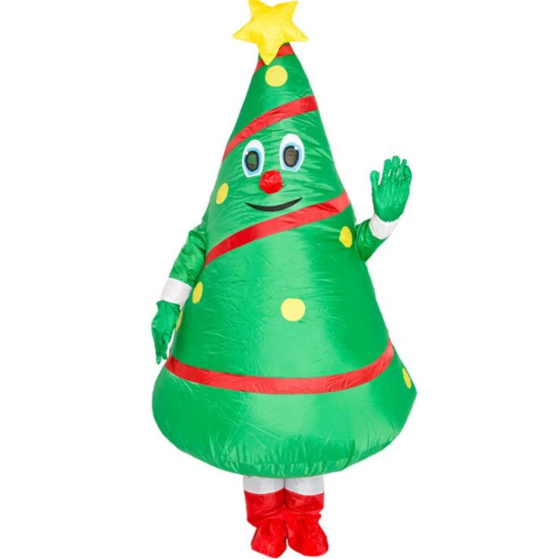 

Рождественский мультяшный кукольный костюм, надувной Санта-Клаус, наряд, реквизит, забавный талисман, надувная Рождественская елка GH1200
