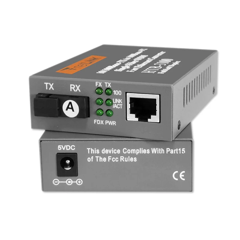 1Pair Netlink Fiber Optic Transceiver 100M Single-mode Single-fiber SC RJ45 10/100M Media Converter HTB-3100 20km
1Pair Netlink Fiber Optic Transceiver 100M Single-mode Single-fiber SC RJ45 10/100M Media Converter HTB-3100 20km