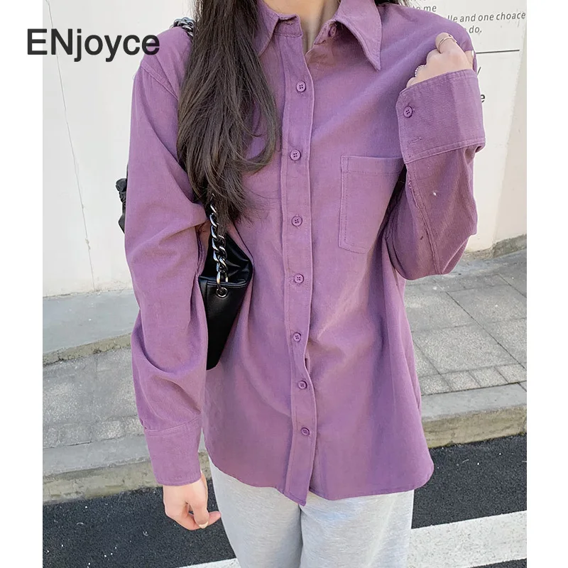Women Classic Corduroy Shirt Korean Style Casual New Long Sleeve Loose Blouse Turn-down Collar Pocket Shirts Spring Autumn 2021
Women Classic Corduroy Shirt Korean Style Casual New Long Sleeve Loose Blouse Turn-down Collar Pocket Shirts Spring Autumn 2021
