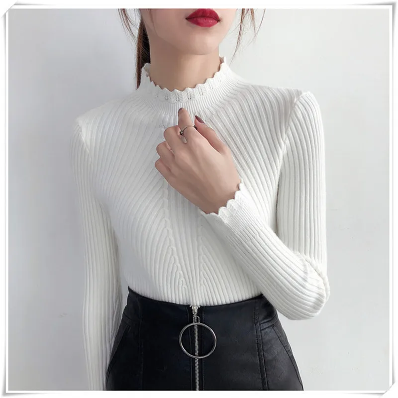 Fashion Solid White and Black Tops Sweaters 2020 Winter Long Sleeve Turtleneck Pullovers Womens Sweaters Femme Clothing MY806B
Fashion Solid White and Black Tops Sweaters 2020 Winter Long Sleeve Turtleneck Pullovers Womens Sweaters Femme Clothing MY806B