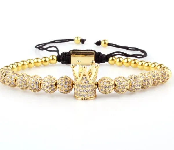 crown micro pave Copper gold silver metal cz Cubic Zirconia rope adjustable Beads Bracelet Charm Braided Bangles sv24
crown micro pave Copper gold silver metal cz Cubic Zirconia rope adjustable Beads Bracelet Charm Braided Bangles sv24