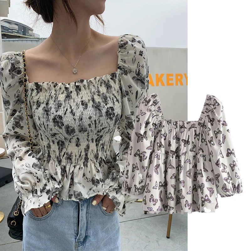 WESAY JESI Summer Women's Blouse Sweet And Fresh Flowers Floral Short-Sleeved Fashion High-And Square Neck Short-Sleeved Blouse
WESAY JESI Summer Women's Blouse Sweet And Fresh Flowers Floral Short-Sleeved Fashion High-And Square Neck Short-Sleeved Blouse