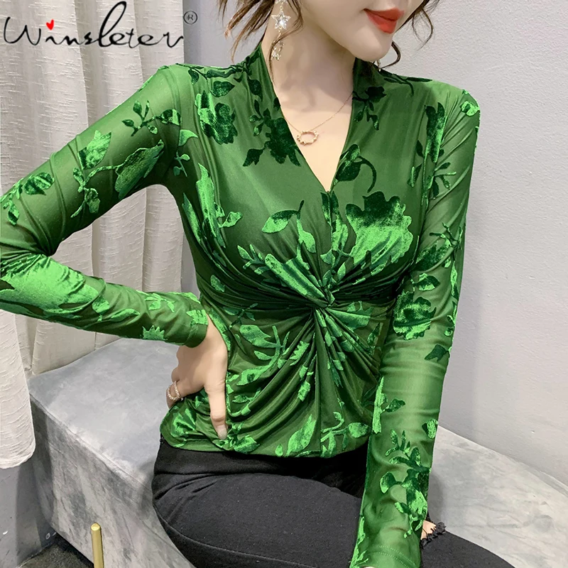 Fall Winter European Style T-Shirt Chic Lady Transparent Mesh Sexy V-Neck Jacquard Weave Women Tops Drape Bodycone Tees T19320A
Fall Winter European Style T-Shirt Chic Lady Transparent Mesh Sexy V-Neck Jacquard Weave Women Tops Drape Bodycone Tees T19320A