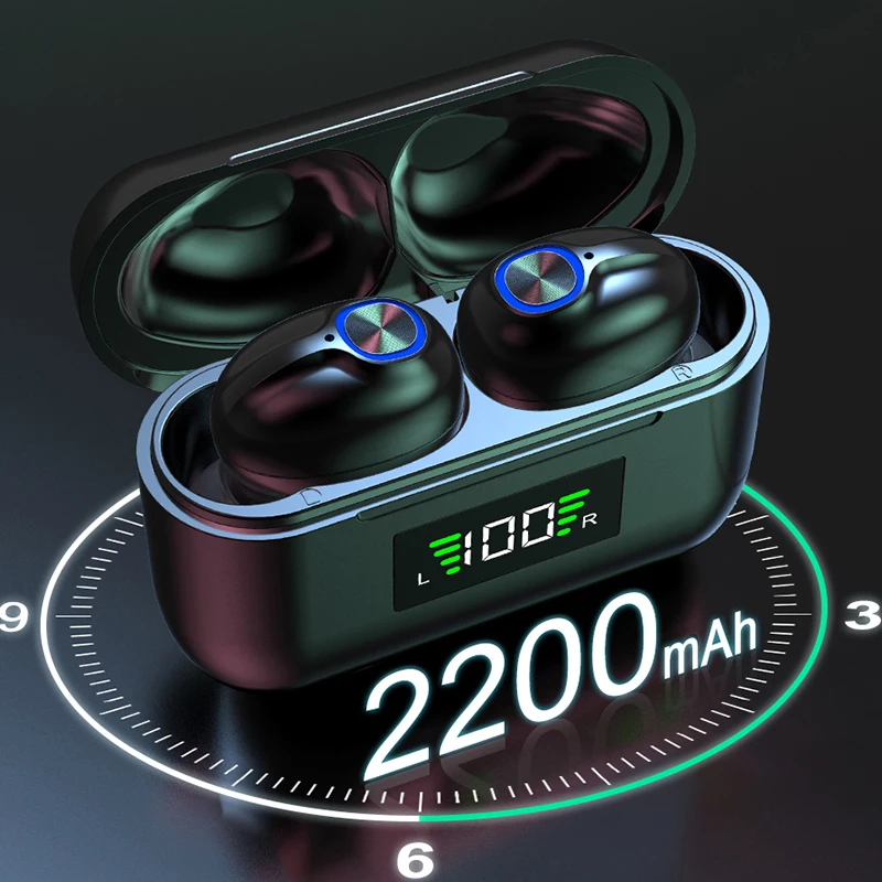 2200mAh TWS Bluetooth Earphone LED Display Wireless Headphone Stereo Earbuds Waterproof Noise Cancelling Headset With Microphone
2200mAh TWS Bluetooth Earphone LED Display Wireless Headphone Stereo Earbuds Waterproof Noise Cancelling Headset With Microphone