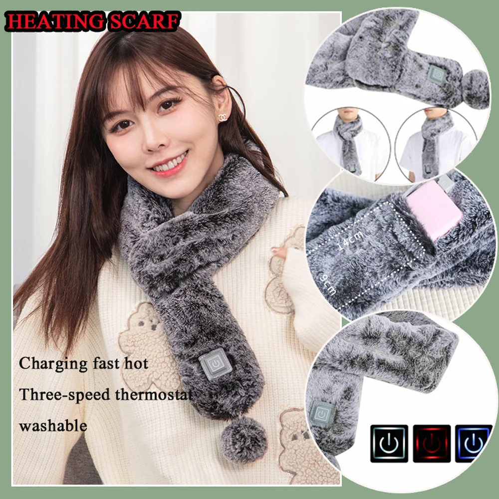 80cm Imitation Rabbit Fur Heating Scarf Autumn Winter USB Rechargeable Warm Anti-leakage Unisex Neck Wrap Scarf Washable 3 Gears
80cm Imitation Rabbit Fur Heating Scarf Autumn Winter USB Rechargeable Warm Anti-leakage Unisex Neck Wrap Scarf Washable 3 Gears