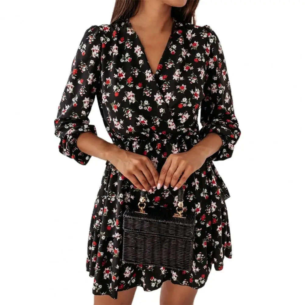 Dropshipping!! Long Sleeve Mini Dress V Neck Leopard Floral Double-layer Hem Lady Dress for Daily Life
Dropshipping!! Long Sleeve Mini Dress V Neck Leopard Floral Double-layer Hem Lady Dress for Daily Life