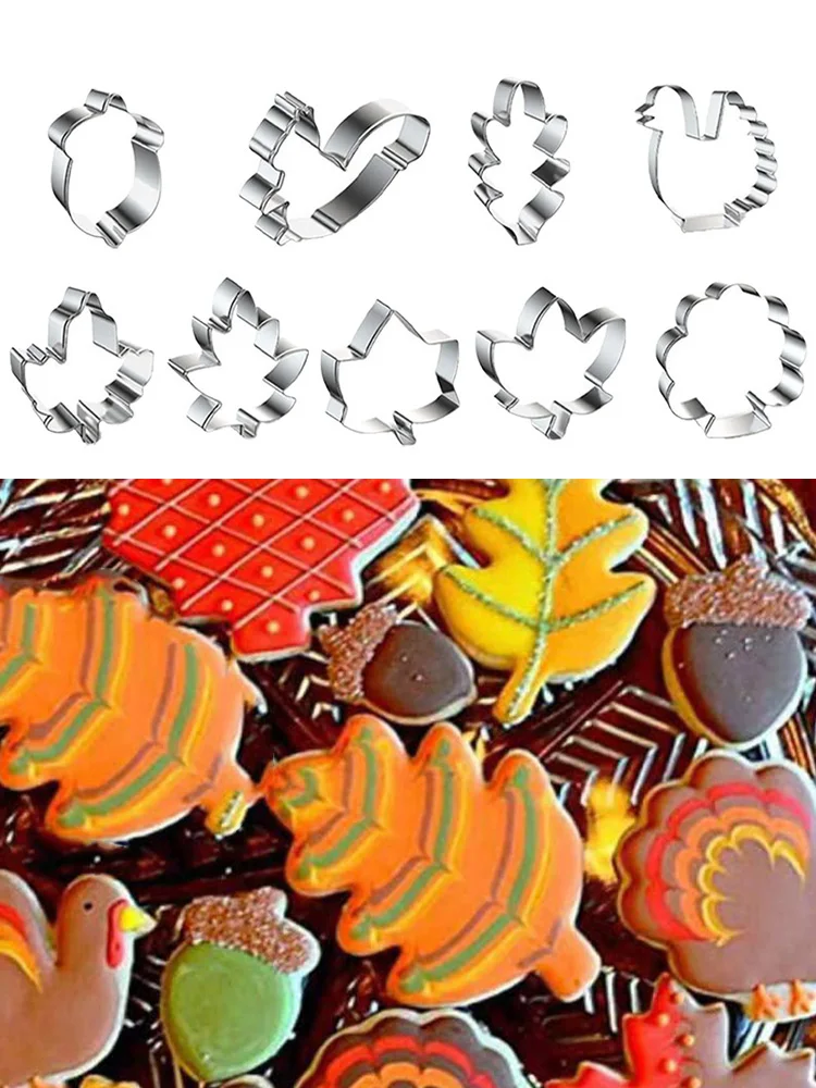 9PCS Creative Thanksgiving Day Stainless Steel Biscuit Mold Fondant Cake Rice Ball Cookie Mold Baking Kitchen Accessories
9PCS Creative Thanksgiving Day Stainless Steel Biscuit Mold Fondant Cake Rice Ball Cookie Mold Baking Kitchen Accessories
