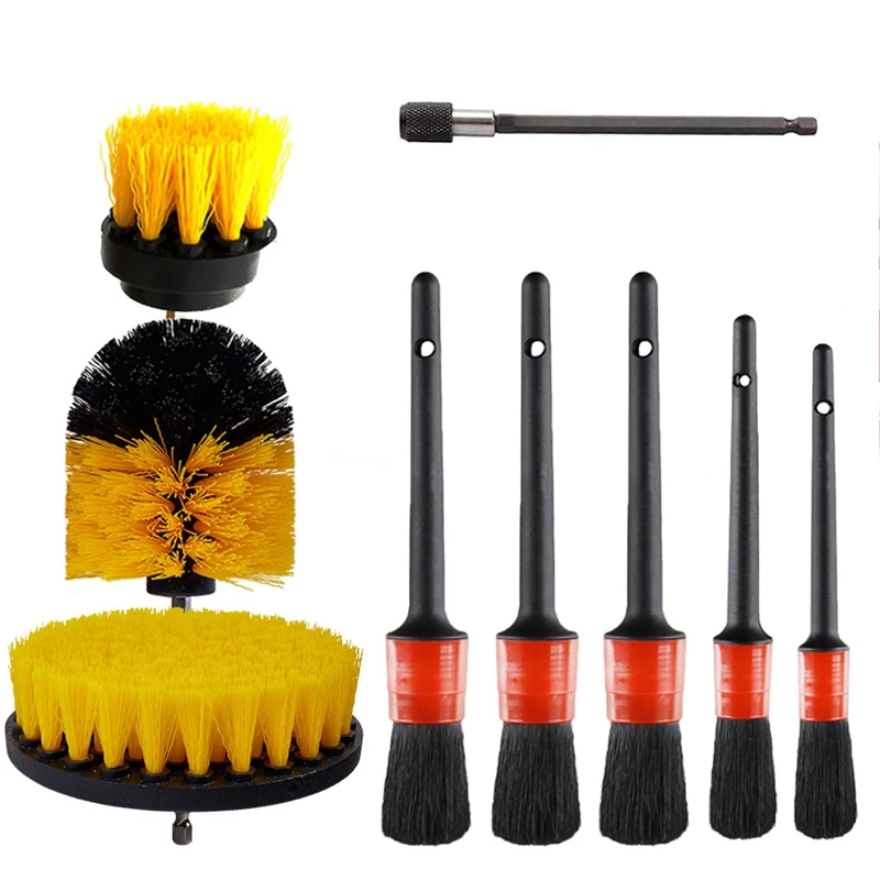 9Pcs Electric Drill Brush Detailing Brush Set for Car Rim Tire Wheel Wash Detail Brush Set for Dust Cleaning
9Pcs Electric Drill Brush Detailing Brush Set for Car Rim Tire Wheel Wash Detail Brush Set for Dust Cleaning